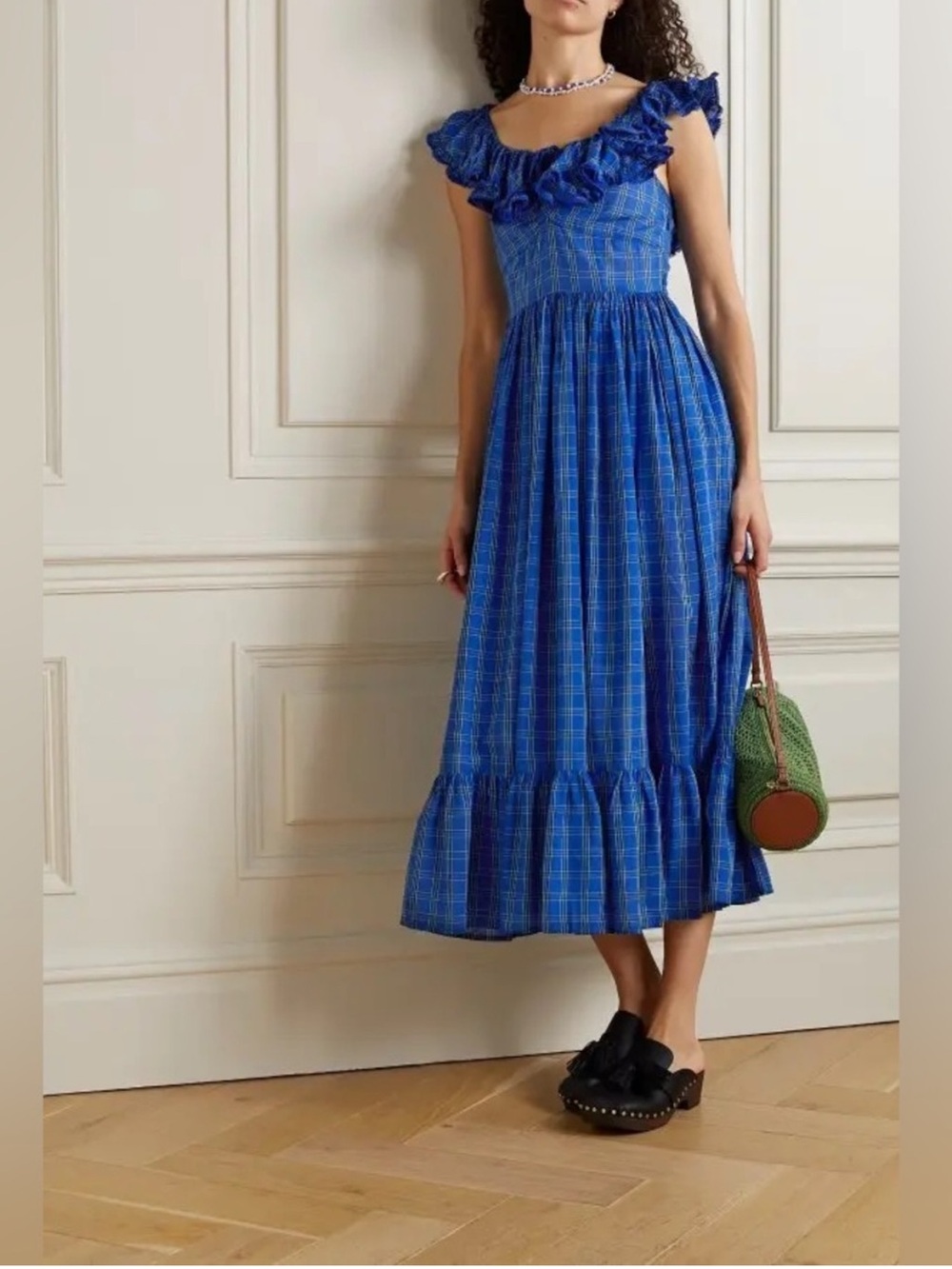 Doen Sora Dress in Pond Promenade Plaid - XXS